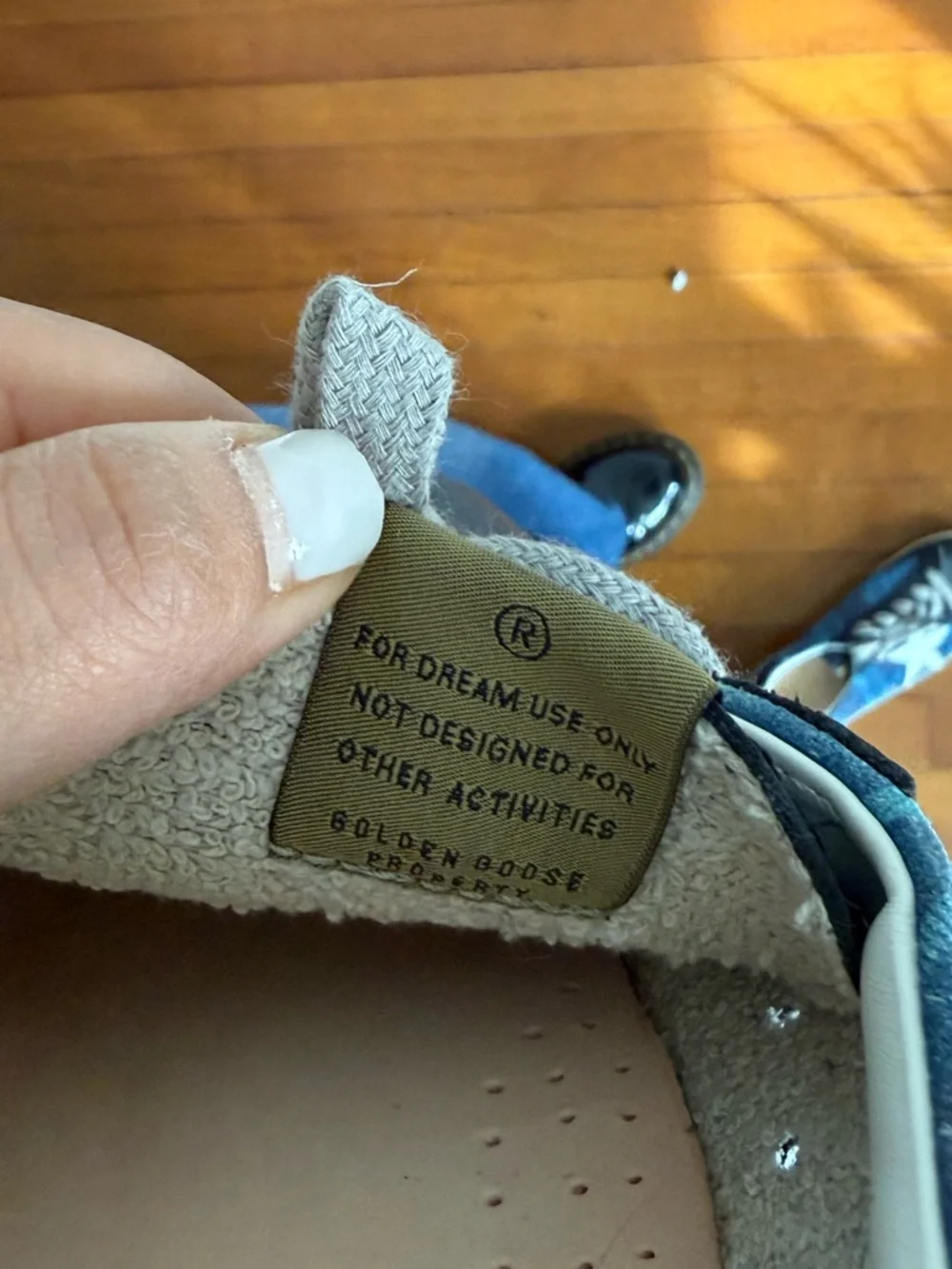 Golden Goose Ball Star Sneakers Blue Plaid Star Leather Italy Size 35 - Picture 4 of 9